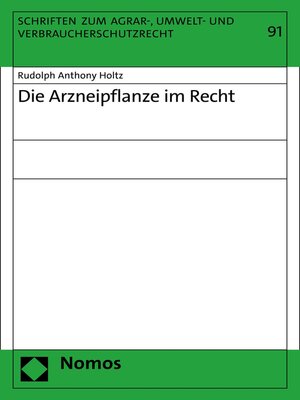 cover image of Die Arzneipflanze im Recht